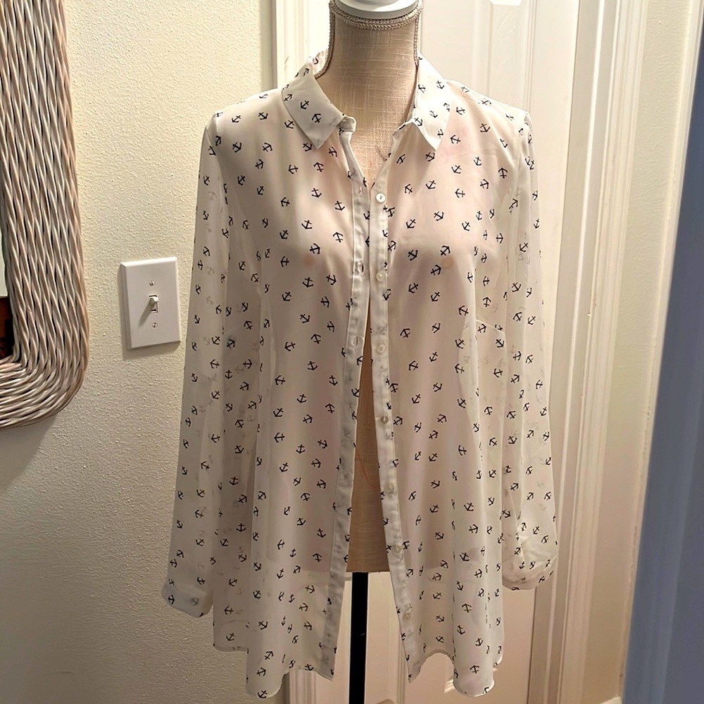 Atmosphere anchor button down blouse